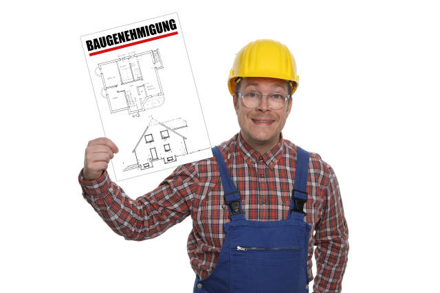 Bauarbeiter mit Baugenehmigung