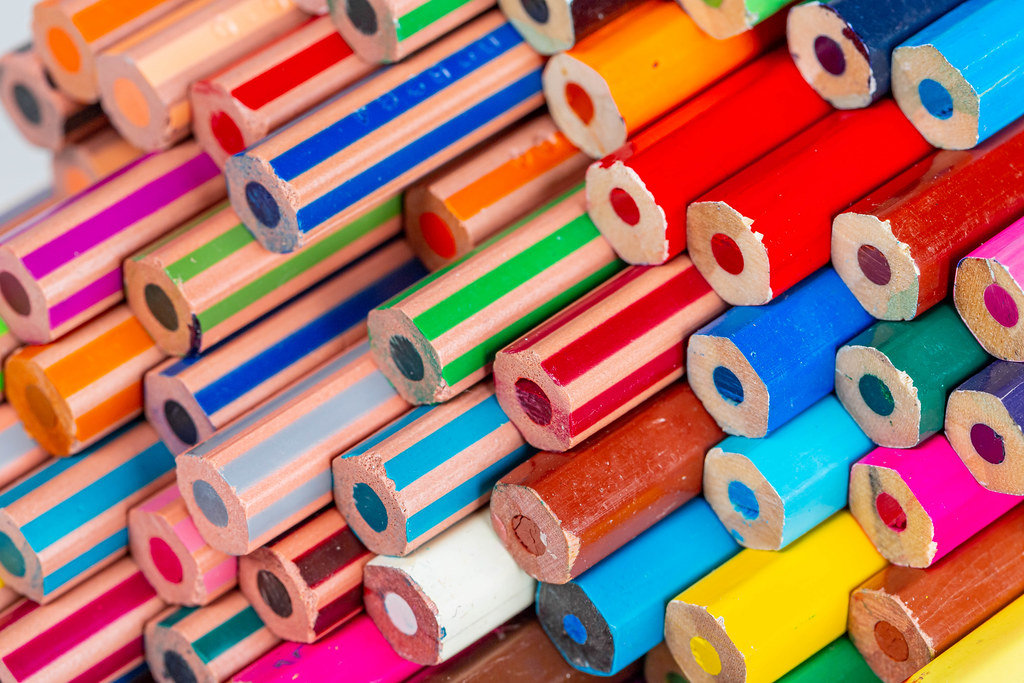 Colored pencils as background