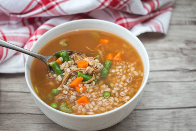 Beef and Barley Soup With a Spoon