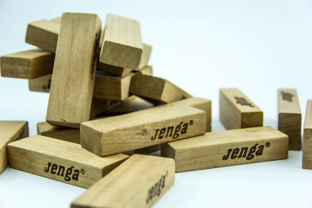 Closeup of Jenga Blocks