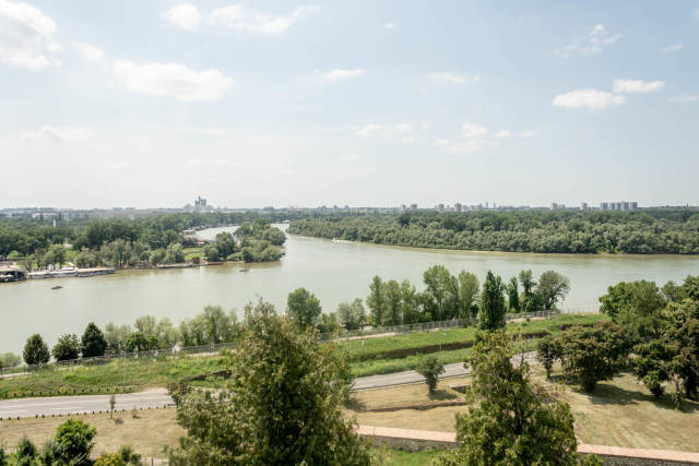 Danube and Sava rivers at Kalemegdan Fortress in Belgrade