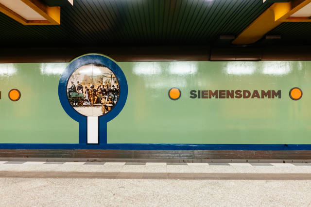 Siemensdamm subway (U-Bahn) station in Berlin