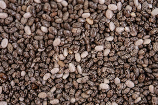 Macro image of Chia Seeds background image