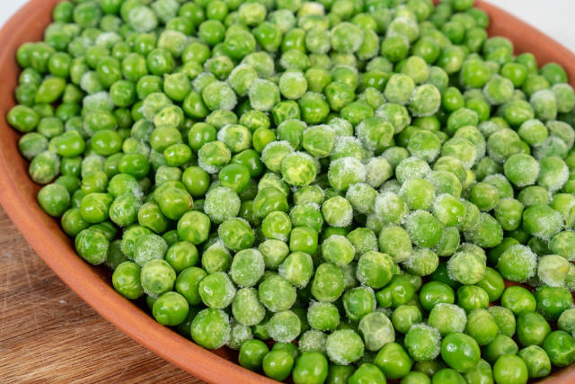 Frozen Green Peas on the plate