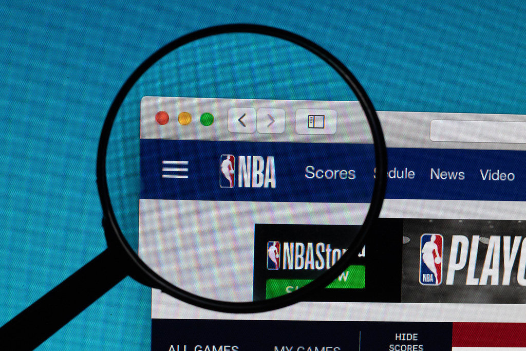 NBA logo under magnifying glass