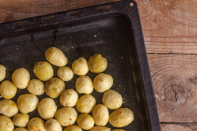 Homemade organic fresh new baby potatoes