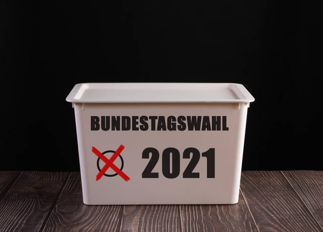 Ballot box with Bundestagswahl text