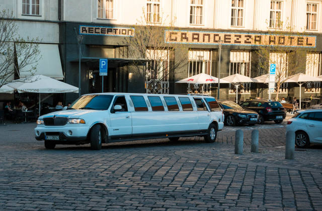 White classy limousine in Brno city