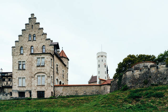 Backyard of Lichtenstein Castle in Germany