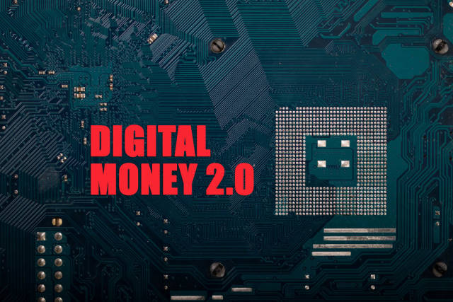 Computer chips with Digital Money 2.0 text