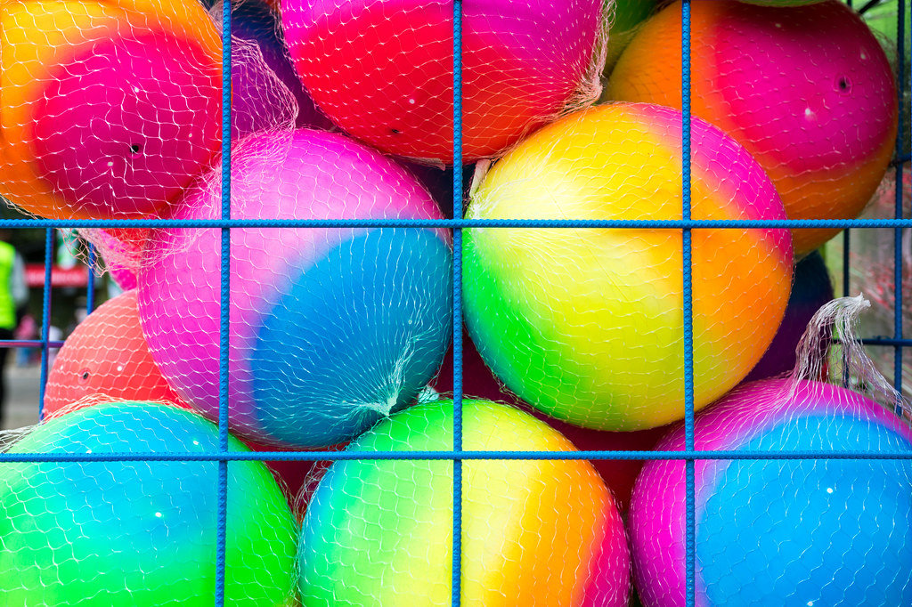 Colorful bouncy balls