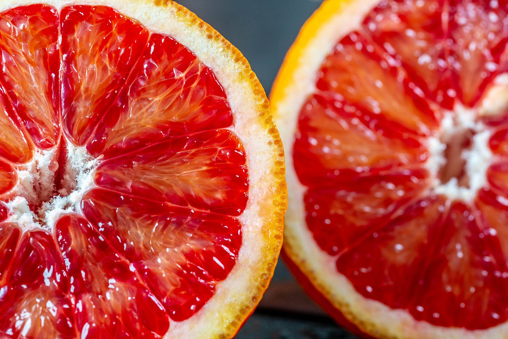 Close-up of cut Moroccan orange