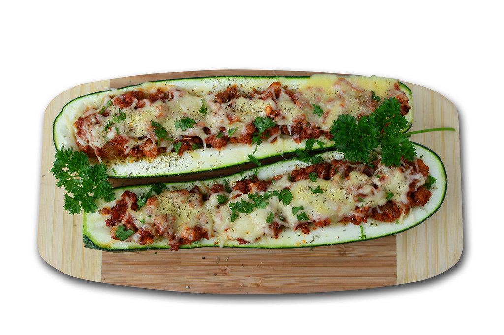 Zucchini with turkey and cheese