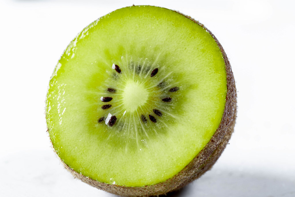 Half fresh kiwi close-up