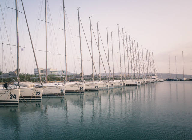 Parking for boats in the marina of the Mediterranean Sea