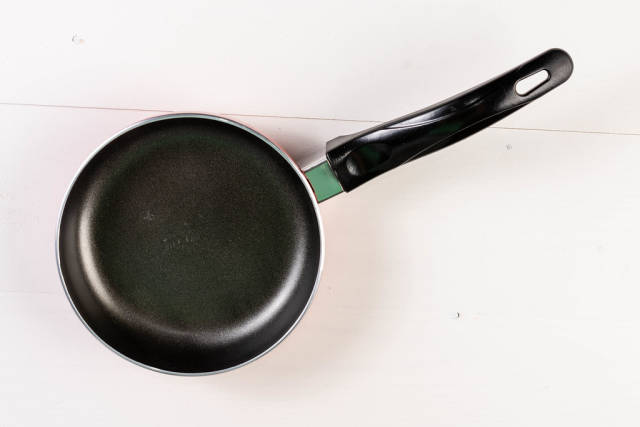 Flat lay above brand new Frying Pan