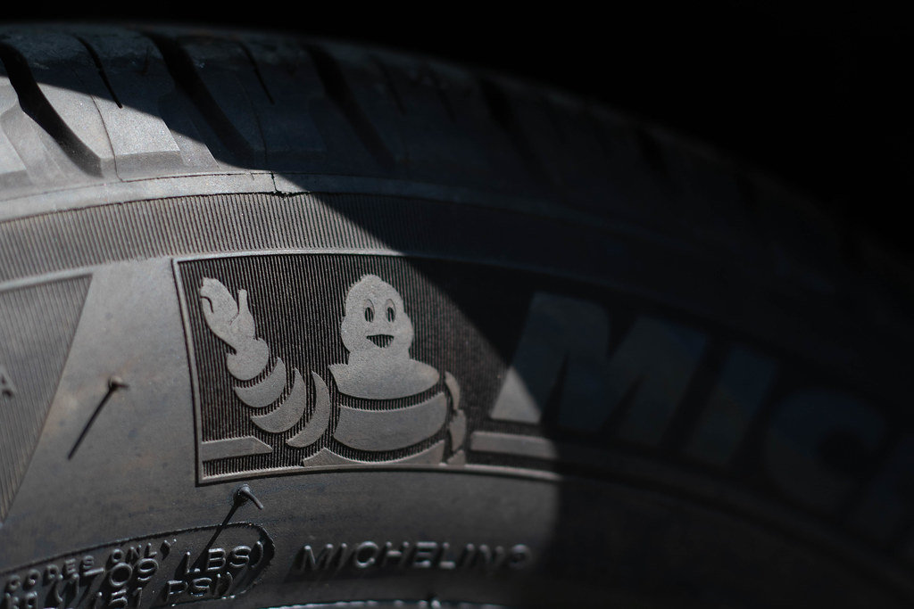 Michelin logo on tire