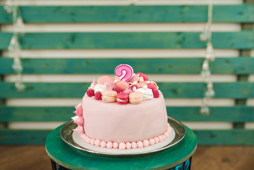 Pink Baby Girl Birthday Cake Two Year Old