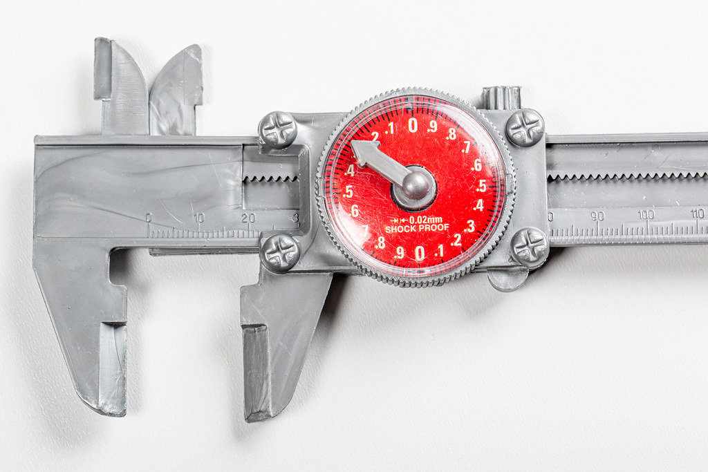 Close-up plastic caliper - childrens toy