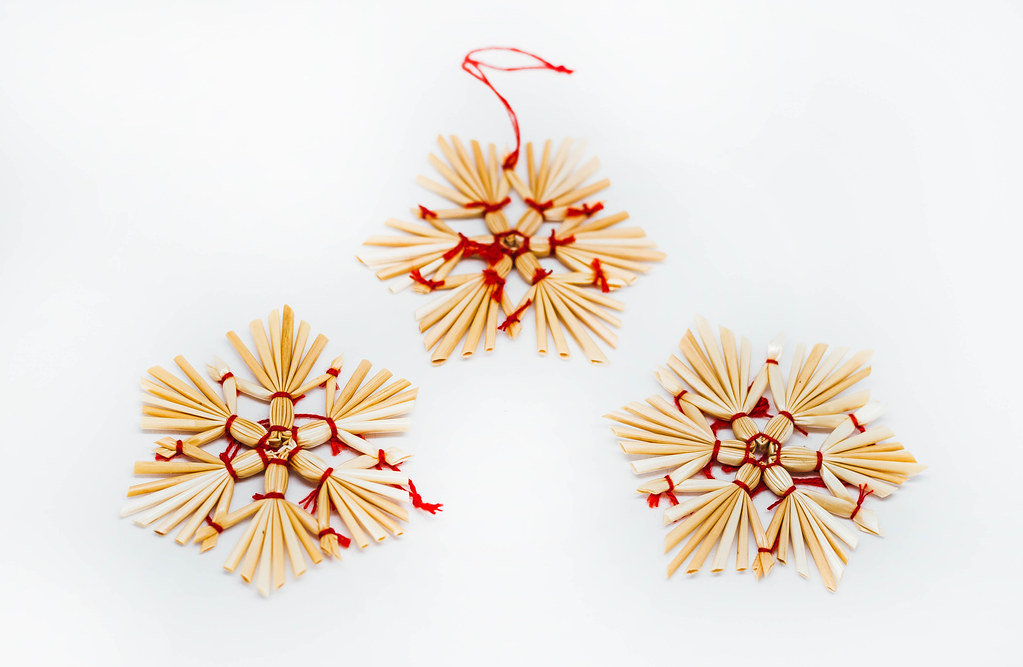 Straw Christmas Tree Decoration