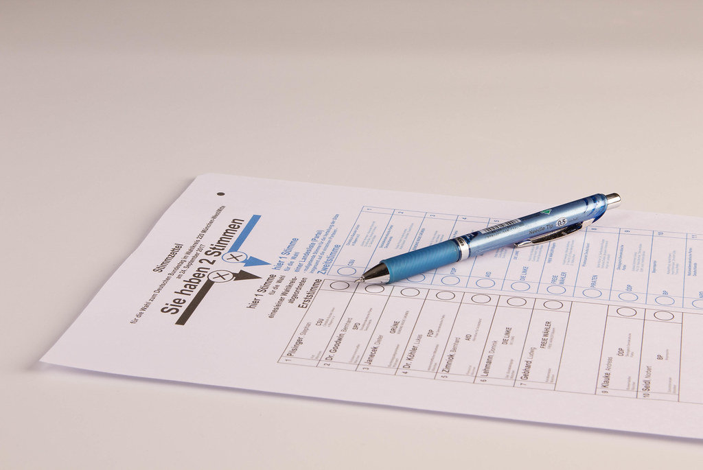 Stimmzettel zur Bundestagswahl