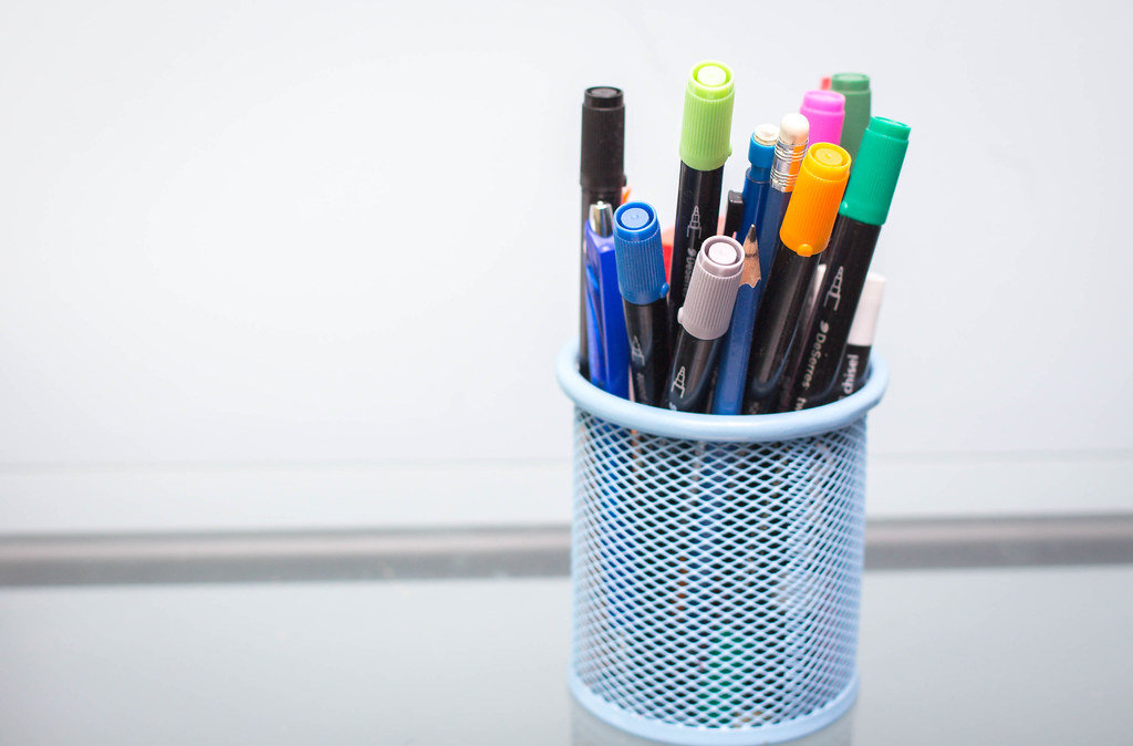 Pencils in a Blue Holder