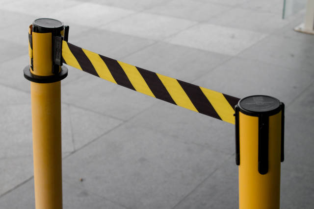 Black and Yellow Lines of barrier tape