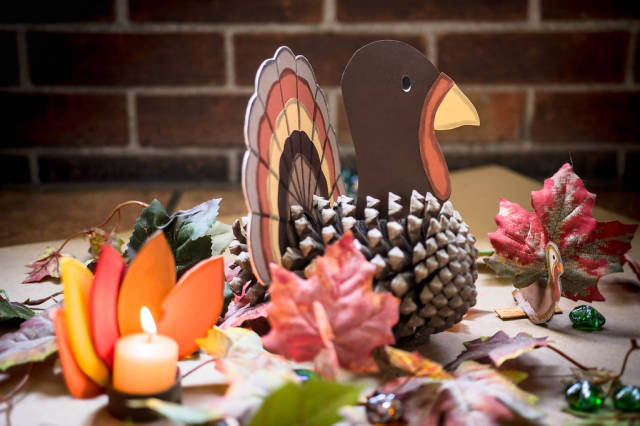 Truthahn als Dekoration für Thanksgiving