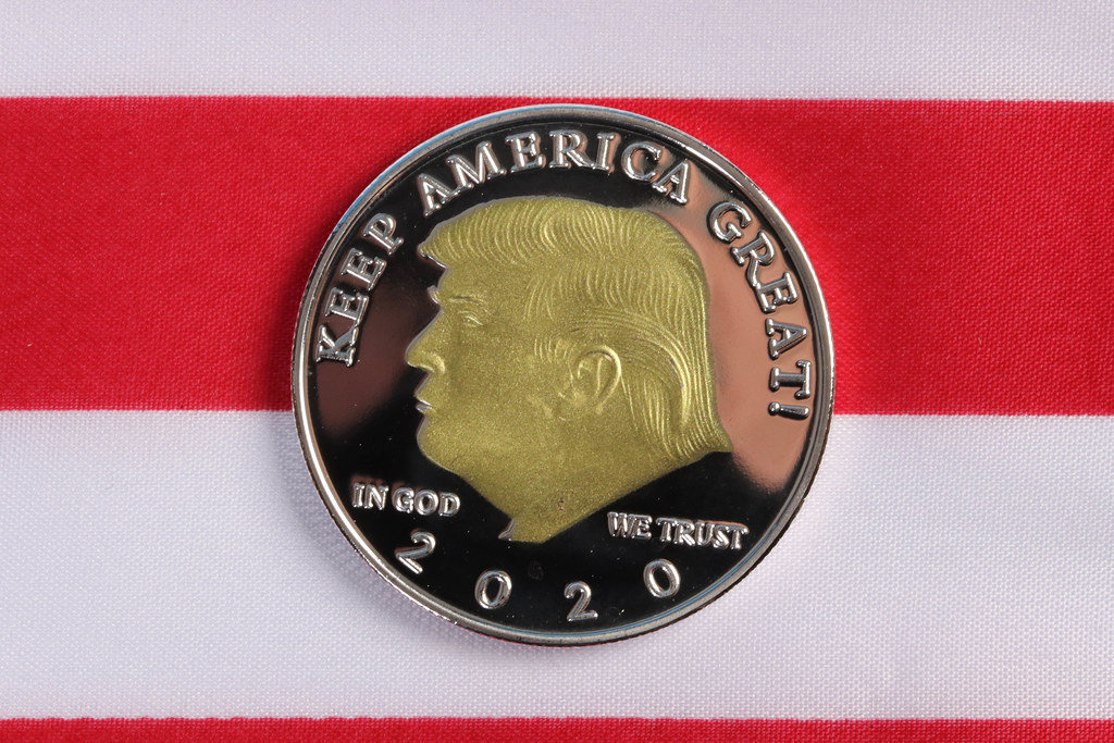 Donald Trump on a coin