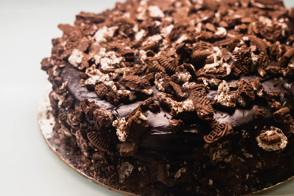 Close up of a delicious oreo chocolate cake