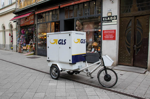 GLS bike at street in Budapest