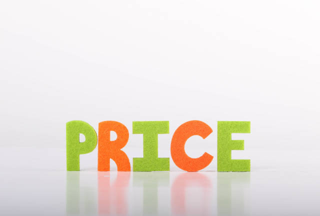 Price text on white background