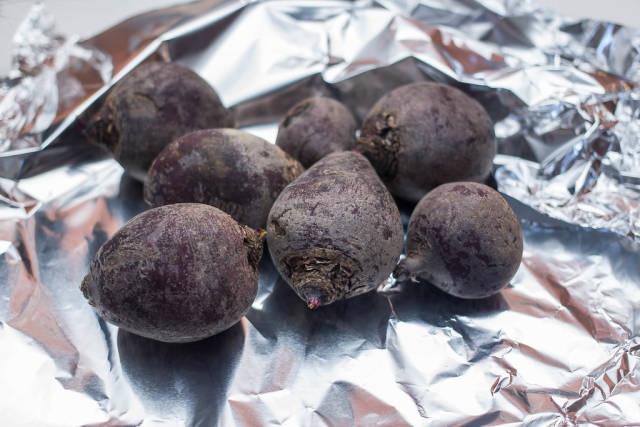 Beets on Aluminium Foil