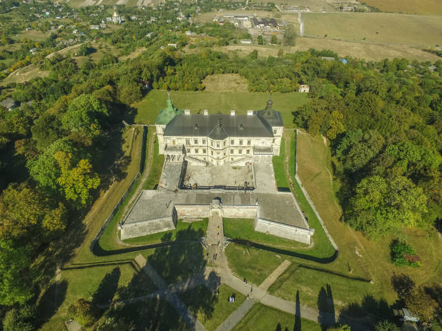 Aerial of pidhirtsi castle