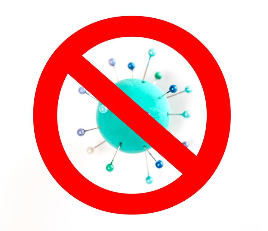 Stop sign viral disease on white