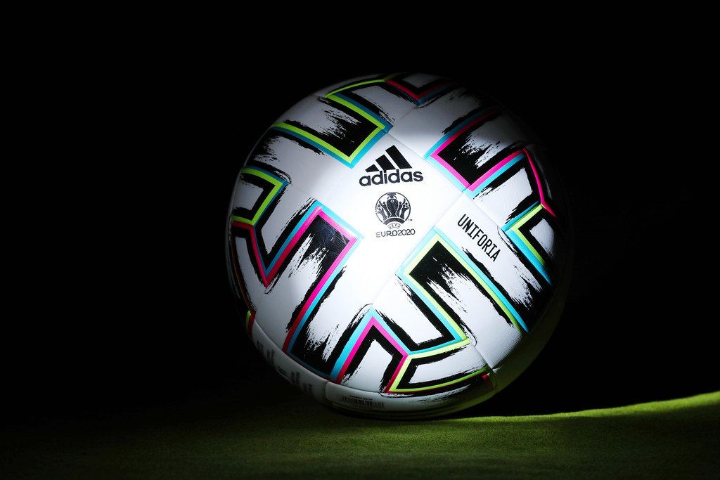 EURO 2020 official ball, Uniforia, dark background
