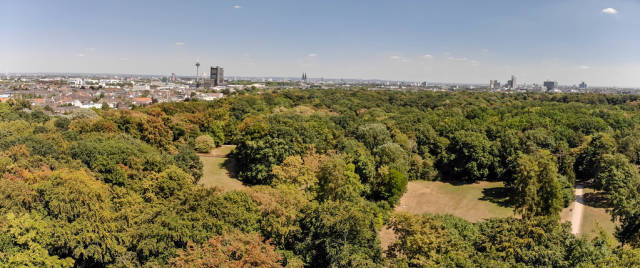 Luftbild: Panorama von Köln. Aufgenommen im Stadtwald