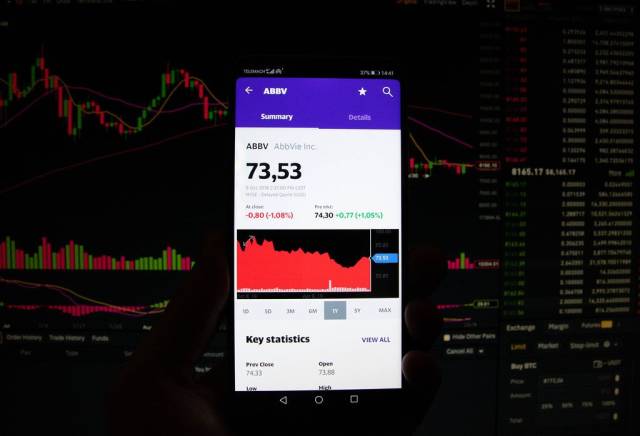Ein Smartphone zeigt den AbbVie Inc. Marktwert