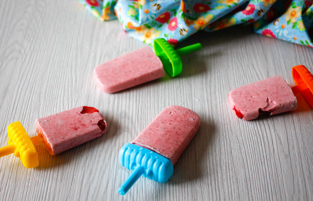Strawberries Popsicles Close-Up