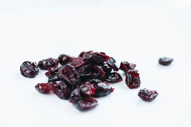 Close up of dried cranberries