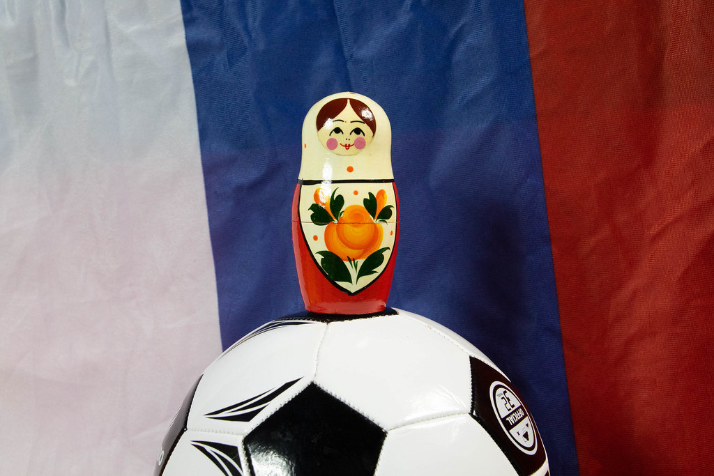 Matryoshka doll on soccer ball