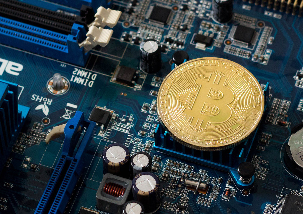 Bitcoin on computer mainboard