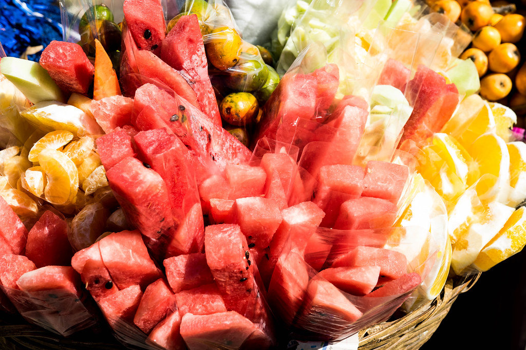 Fruit bags in a basket
