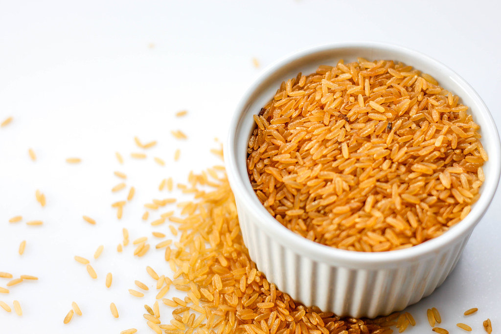 Brown Rice on a Whitte Background