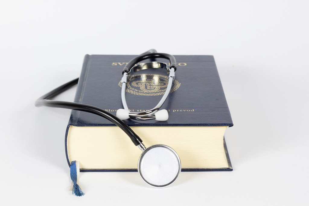 Book and stethoscope