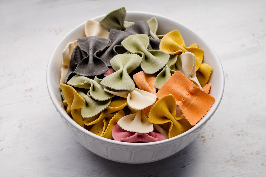Multicolored italian pasta