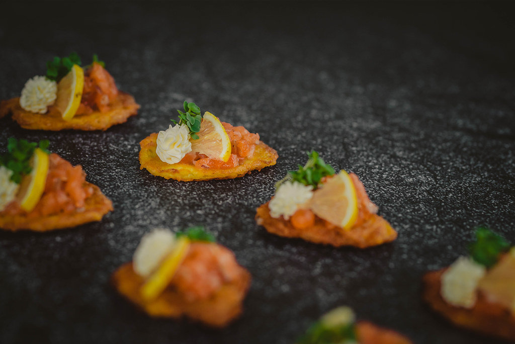 Potatoes pancakes On black background