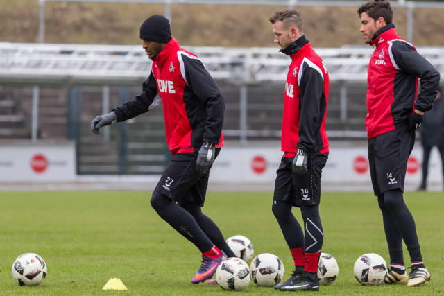 Anthony Modeste, Marcel Hartel und Jonas Hector beim Training