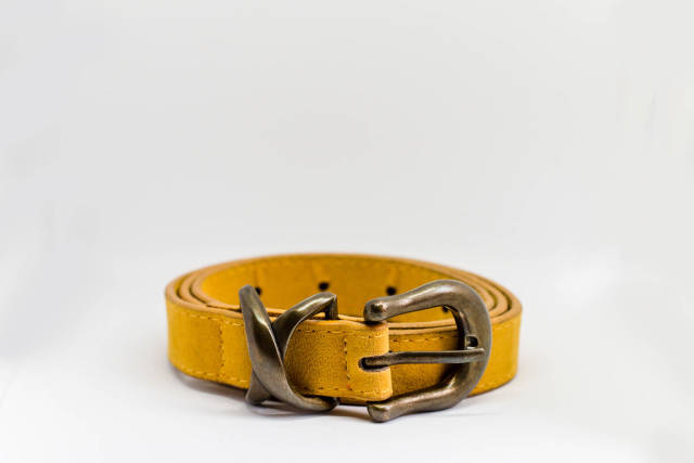 Yellow Leather Belt