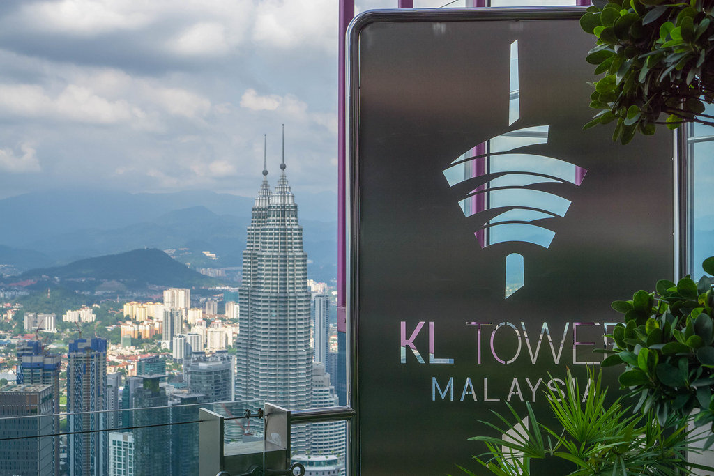 View of Petronas Twin Towers from KL Tower in Kuala Lumpur